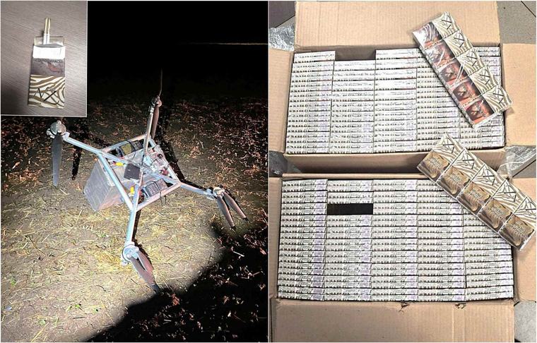 Smūgis kontrabandininkams – pasieniečiai perėmė droną su 1 tūkst. pakelių cigarečių
